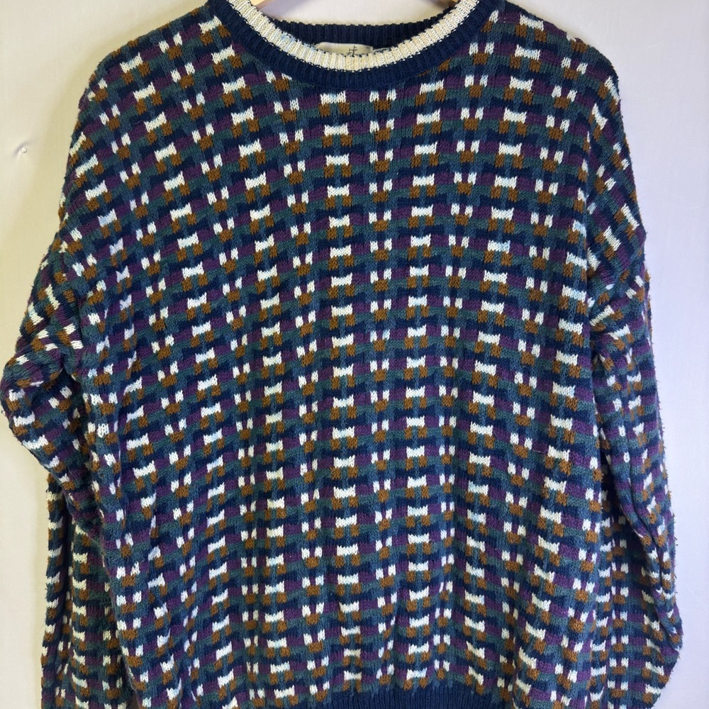 Vintage Penn’s Landing Coogi style Multicolor Patterned‎ Men's Sweater